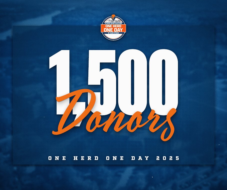 We're at 1,500 donors and counting on #OneHerdOneDay! Thanks for the great support so far, now let's keep the momentum going! #rayBucknell 🔶🔷🦬

Donate Here: givecampus.com/x92rtj