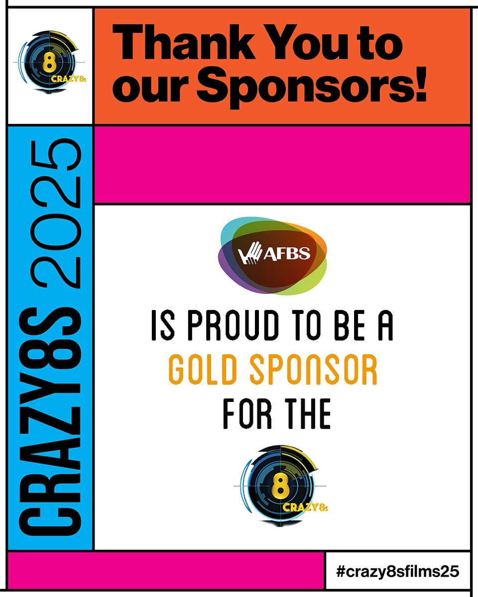 AFBS is proud to be a ✨Gold Sponsor✨ for the 26th year of the @crazy8sfilms Gala Screening, celebrating the incredible short films 🎞 created by inspiring filmmaking teams 🎥 . Best of luck to this year’s participants 🤞🔥🚀!
#sponsorship #films #filmfestival #members