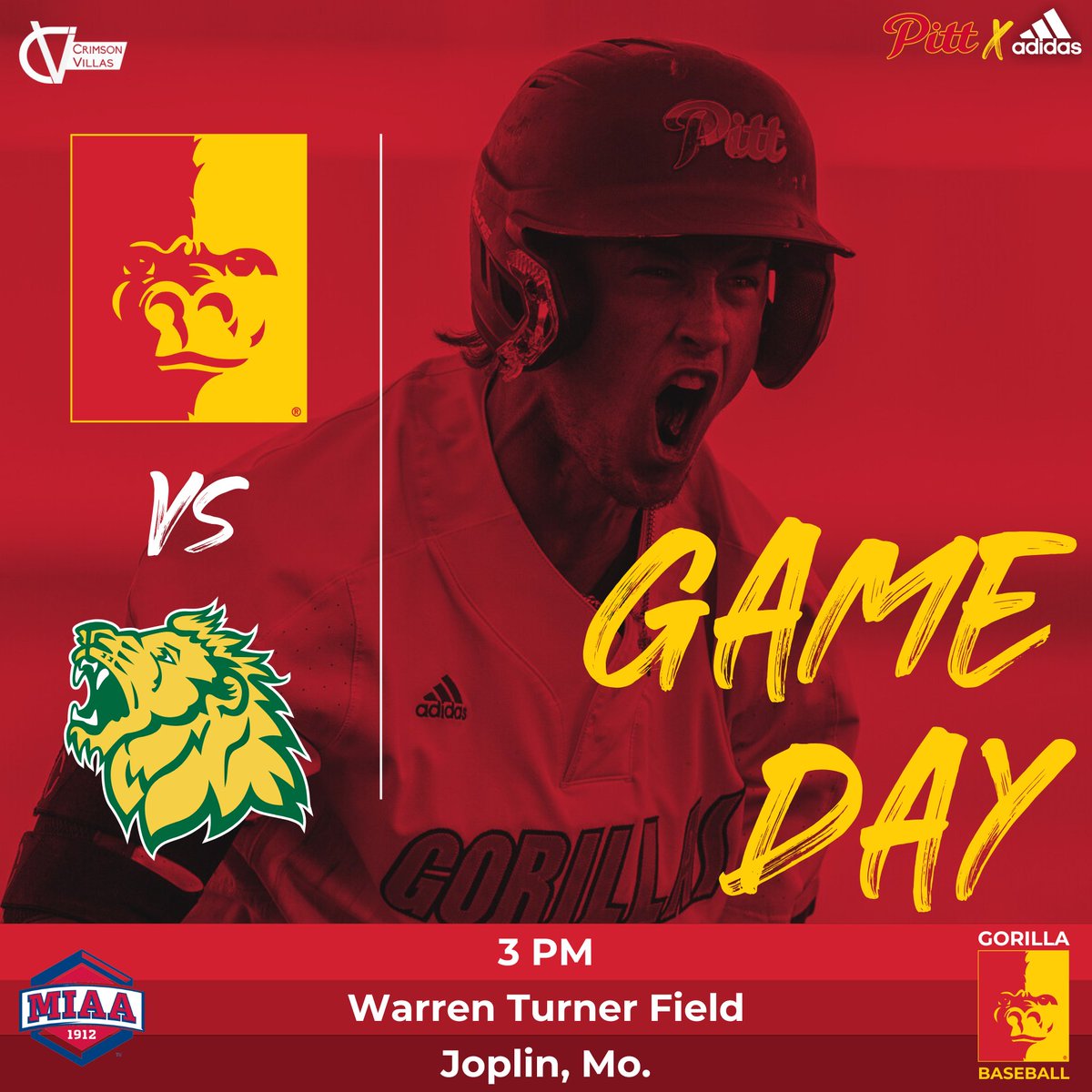 Pitt State Athletics 🦍 (@pittstgorillas) on Twitter photo IT'S GAMEDAY‼️
Pitt State Baseball hits the road to Joplin this afternoon for an MIAA matchup with Missouri Southern 🦍⚾️
First pitch is at 3 PM.
<a href="/GorillasBSB/">Pitt State Baseball ⚾️</a>|<a href="/pittstate/">Pittsburg State</a> IT'S GAMEDAY‼️
Pitt State Baseball hits the road to Joplin this afternoon for an MIAA matchup with Missouri Southern 🦍⚾️
First pitch is at 3 PM.
<a href="/GorillasBSB/">Pitt State Baseball ⚾️</a>|<a href="/pittstate/">Pittsburg State</a>
