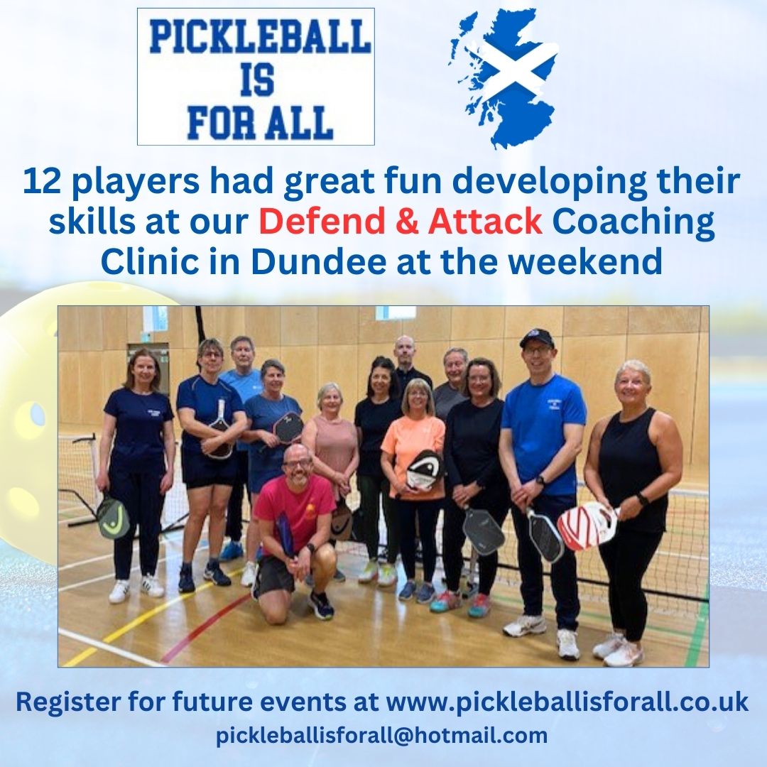 Pickleball_IFA's tweet photo. Pickleball skills development, fun and smiles! That's what we like to achieve with our Coaching Clinics. Our coaches John and Sandra Macrae worked with 12 players on Sunday; the theme was Defend and Attack

@PickleballScot1 #pickleball #pickleballcoaching https://t.co/c2icQ0VDTZ