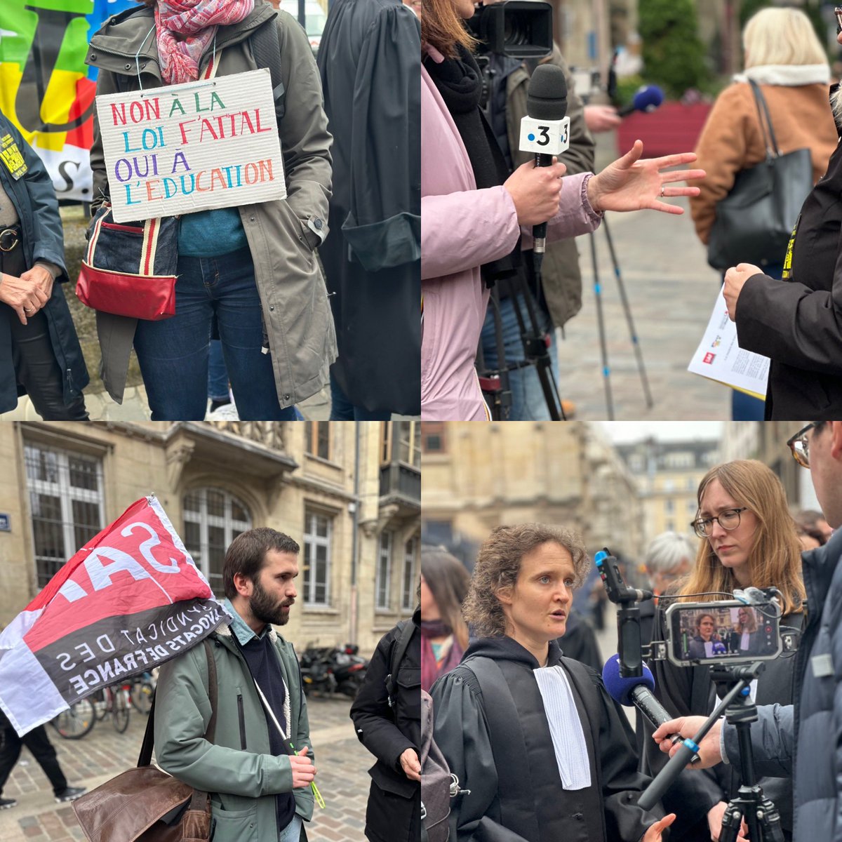 palais_au's tweet photo. Manifestation rouennaise des intervenants de la Justice - magistrats, greffiers, PJJ, avocats - contre le projet de réforme de la Justice des mineurs et pour obtenir enfin des moyens dignes pour la juridiction des mineurs. https://t.co/q8ix8Tlywu