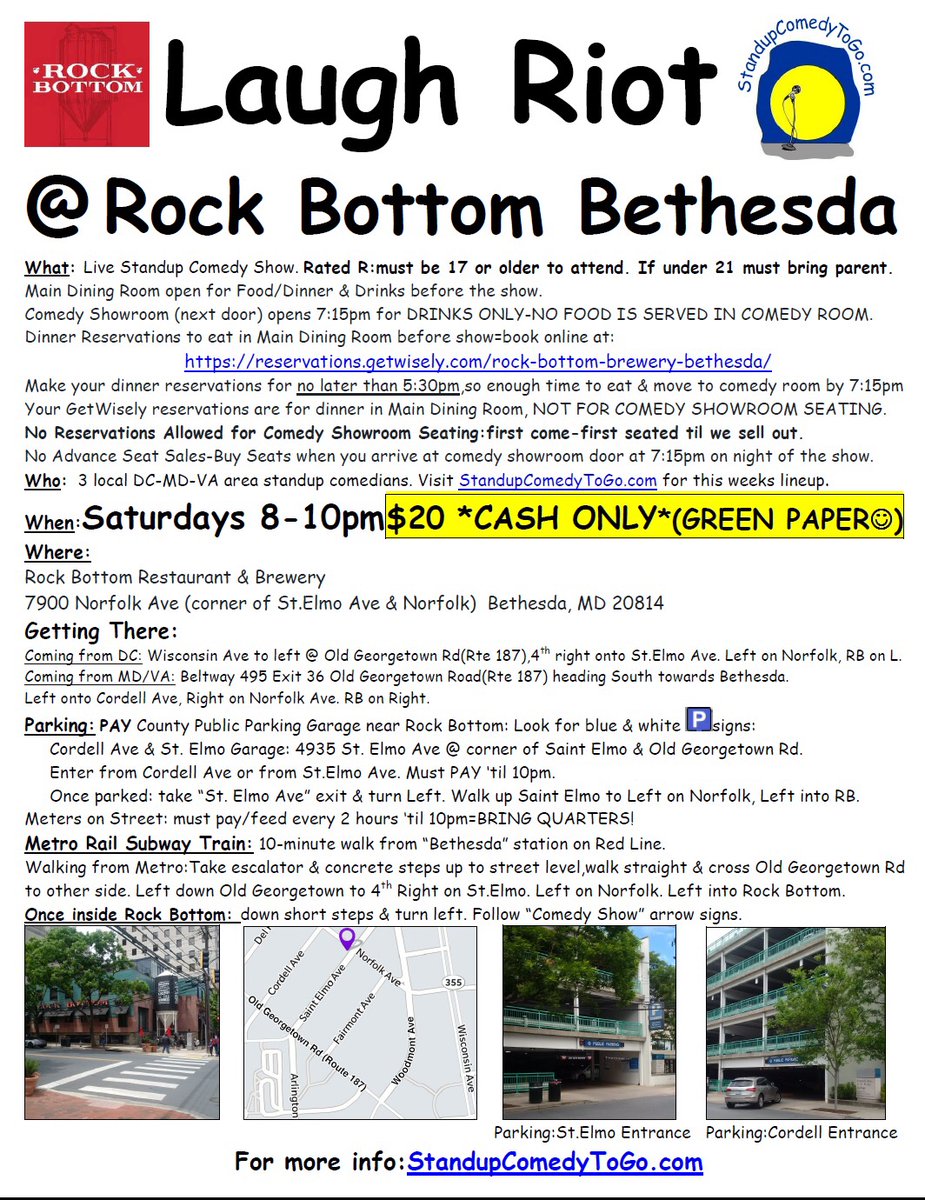 Live Standup Comedy Shows Saturdays at Rock Bottom in Bethesda,MD! 
Next show is this coming Sat.3-29-
2025 with HDLNR Robert Mac from RobertMac.com™️
youtu.be/6LvGaquuow4?si…
Hope you can join us!
StandupComedyToGo.com