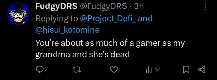 Project_Defi_'s tweet image. How do you guys game with @FudgyDRS ? He told me he doesn't have a console. I do but I'm not a real gammer. Am I confused? Do real gamers not own a console? Maybe his grandma died from all his bullshit logic and logic. She would be proud of you bro. You're a real gamer