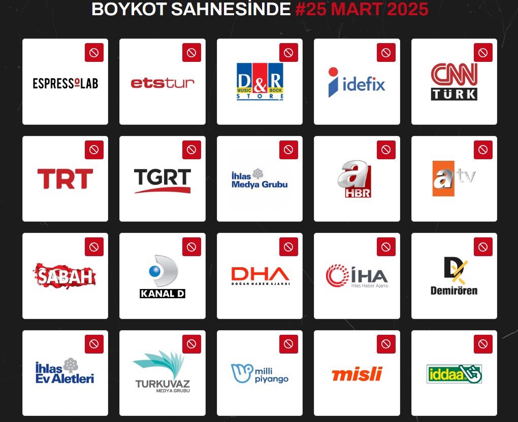 recordhaber's tweet photo. CHP boykot markalarını hazırladığı web sitesinden duyurdu.

“Boykot sahnesinde 25 Mart 2025”

#BoykotListesi https://t.co/aXCMf0rctK