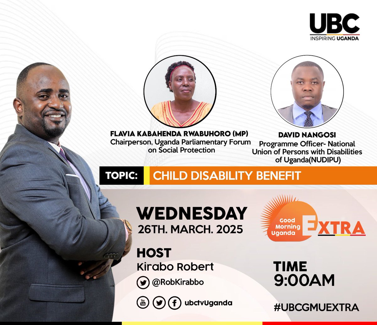 Social Protection Forum (@upfsp) on Twitter photo Join the conversation
The Social Protection Manifesto: A Child Disability Benefit
with our chairperson <a href="/Kabahendaflavia/">Hon Kabahenda Flavia Rwabuhoro</a> and <a href="/NUDIPU/">NUDIPU</a> David Nangosi.
<a href="/RobKirabo/">Robert Kirabo Nyonyintono</a> <a href="/ubctvuganda/">UBC UGANDA</a> <a href="/Mglsd_UG/">Ministry of Gender, Labour and Social Development</a> <a href="/ESPprogramme/">ESP</a> <a href="/UNICEFUganda/">UNICEF Uganda</a> <a href="/UNAPD/">UNAPD</a> <a href="/rasmusjs/">Rasmus Schjødt</a> Join the conversation
The Social Protection Manifesto: A Child Disability Benefit
with our chairperson <a href="/Kabahendaflavia/">Hon Kabahenda Flavia Rwabuhoro</a> and <a href="/NUDIPU/">NUDIPU</a> David Nangosi.
<a href="/RobKirabo/">Robert Kirabo Nyonyintono</a> <a href="/ubctvuganda/">UBC UGANDA</a> <a href="/Mglsd_UG/">Ministry of Gender, Labour and Social Development</a> <a href="/ESPprogramme/">ESP</a> <a href="/UNICEFUganda/">UNICEF Uganda</a> <a href="/UNAPD/">UNAPD</a> <a href="/rasmusjs/">Rasmus Schjødt</a>