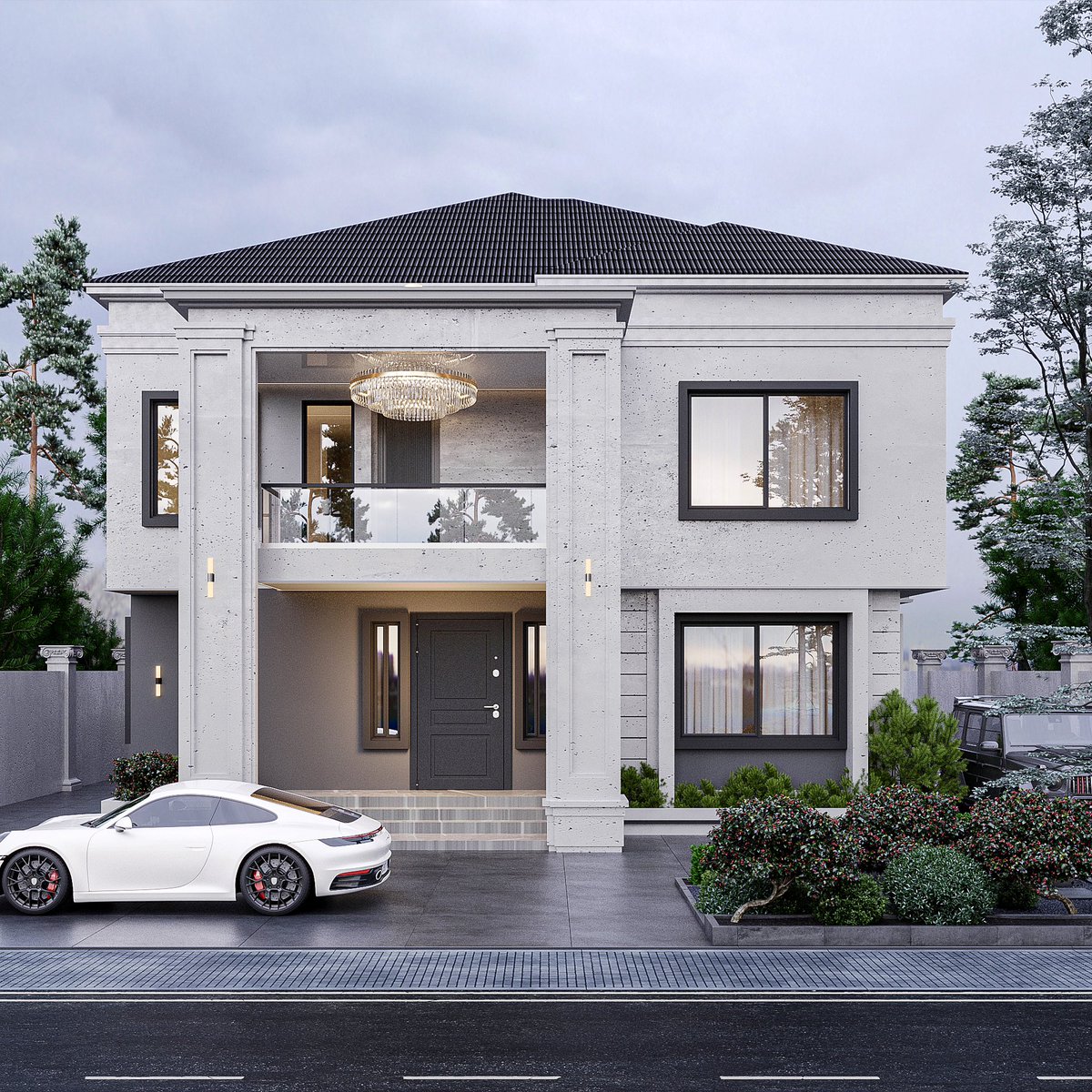 Ewaoluwa_tomi's tweet image. “Bringing designs to life through visualization. ✨🏡 These stunning renders were created by me—every light, texture, and detail crafted for realism. Which vibe do you prefer? Day or Night ☀️🌙 Drop your thoughts below! ⬇️” 
#LuxuryHomes #DreamHome #ModernArchitecture