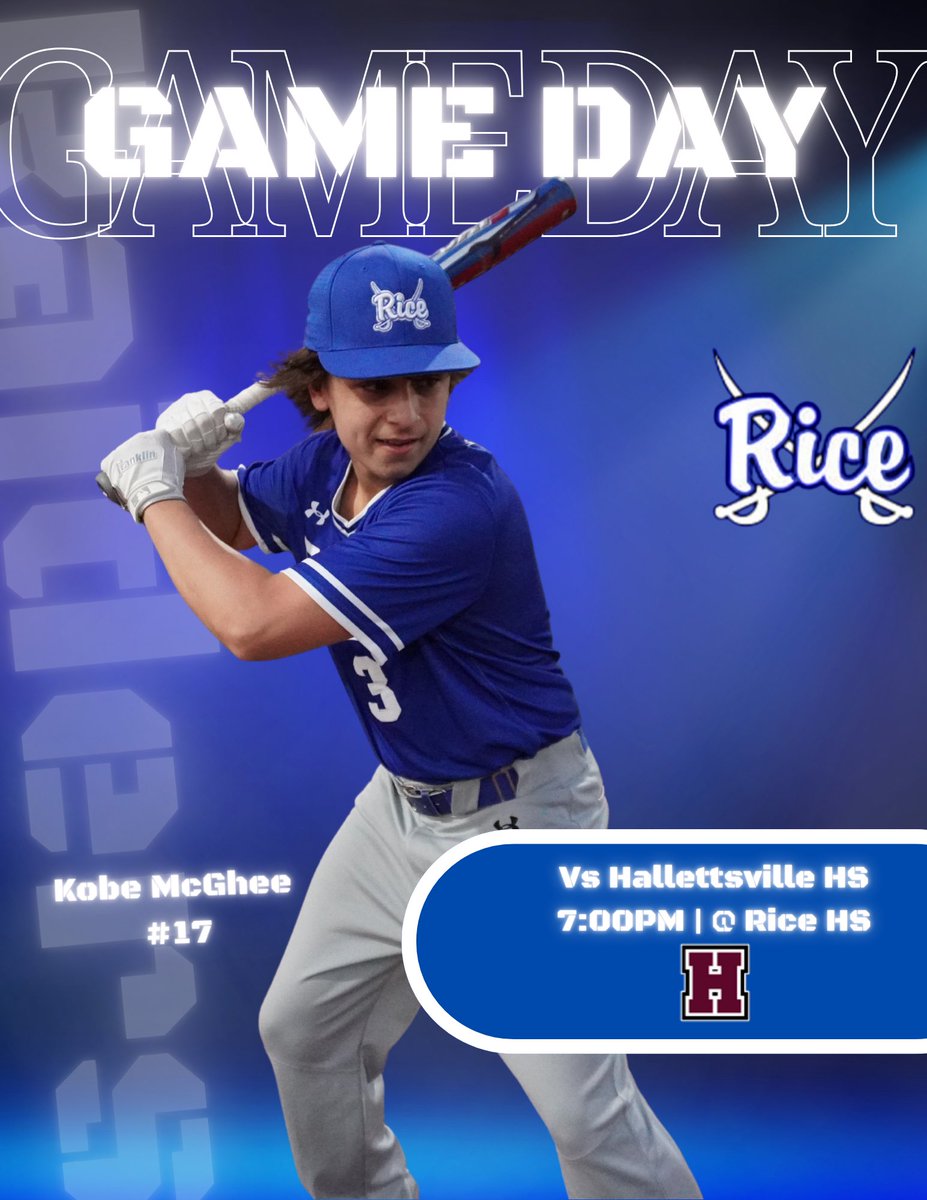 RiceHS_Baseball's tweet photo. 🚨GameDay
🆚Hallettsville
⏰JV 4:30 Varsity 7:00
📍Rice HS
@ricehsraiders @3ATxHsBaseball
#SwampBall #DiamondRaiders💎⚔️ https://t.co/N2CIBWwiRv