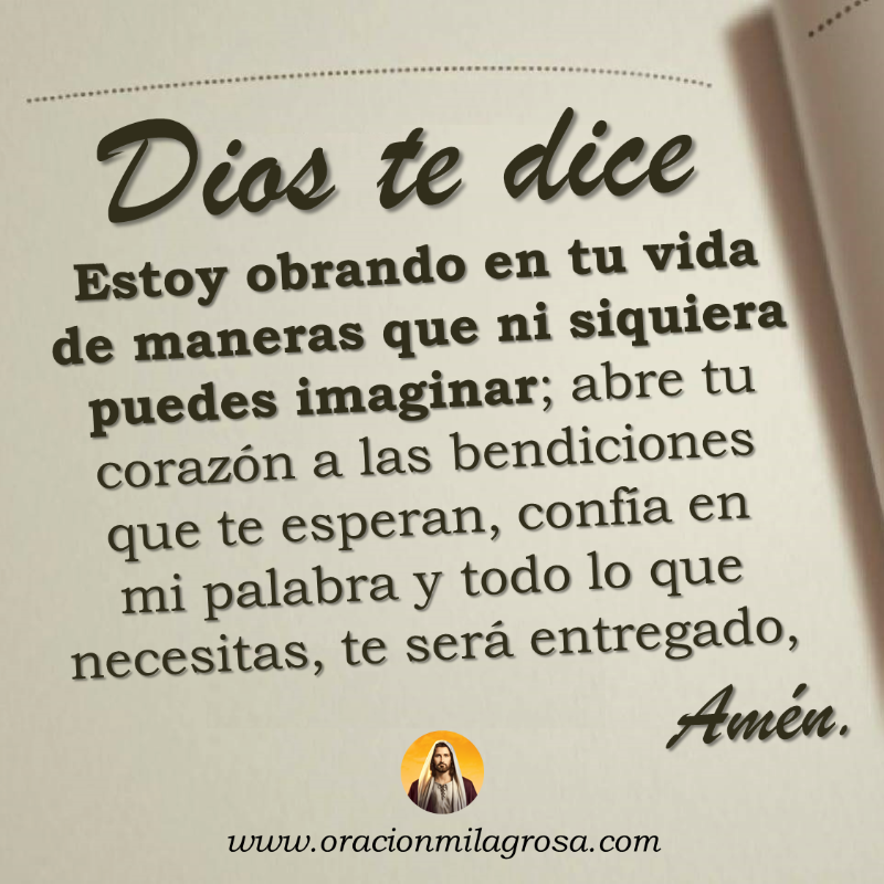 oracion_milagro's tweet photo. HOY DIOS TE DICE, TE DARÉ TODO AQUELLO QUE NECESITAS: DIOS ha visto tu vida, el empeño que pones en todo lo que haces y por tal razón, Él te cuidará, te bendecirá y te dará en abundancia todo aquello que necesitas, y mucho más.

Recibe este mensaje en: https://t.co/s4oMXboi8f