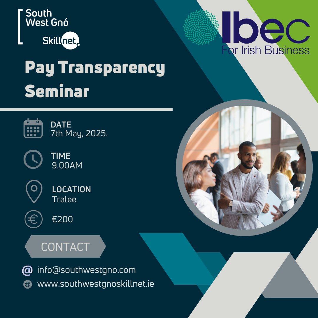 South West Gnó (@swgskillnet) on Twitter photo 📢The Pay Transparency Directive is coming-is your organisation prepared?
💡Don’t wait – prepare now! Stay ahead of these changes and ensure your organisation is compliant.
🔗For more info or to register, please log onto southwestgnoskillnet.ie or email info@southwestgno.com 📢The Pay Transparency Directive is coming-is your organisation prepared?
💡Don’t wait – prepare now! Stay ahead of these changes and ensure your organisation is compliant.
🔗For more info or to register, please log onto southwestgnoskillnet.ie or email info@southwestgno.com