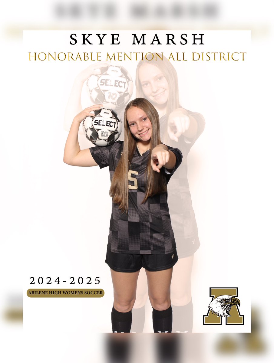 HUGE shoutout to our Abilene High Women's Soccer team for being recognized across the district! 🎉⚽️ We're so proud of your hard work, dedication, and the positive impact you're making. Keep shining, ladies! #LadyEagles