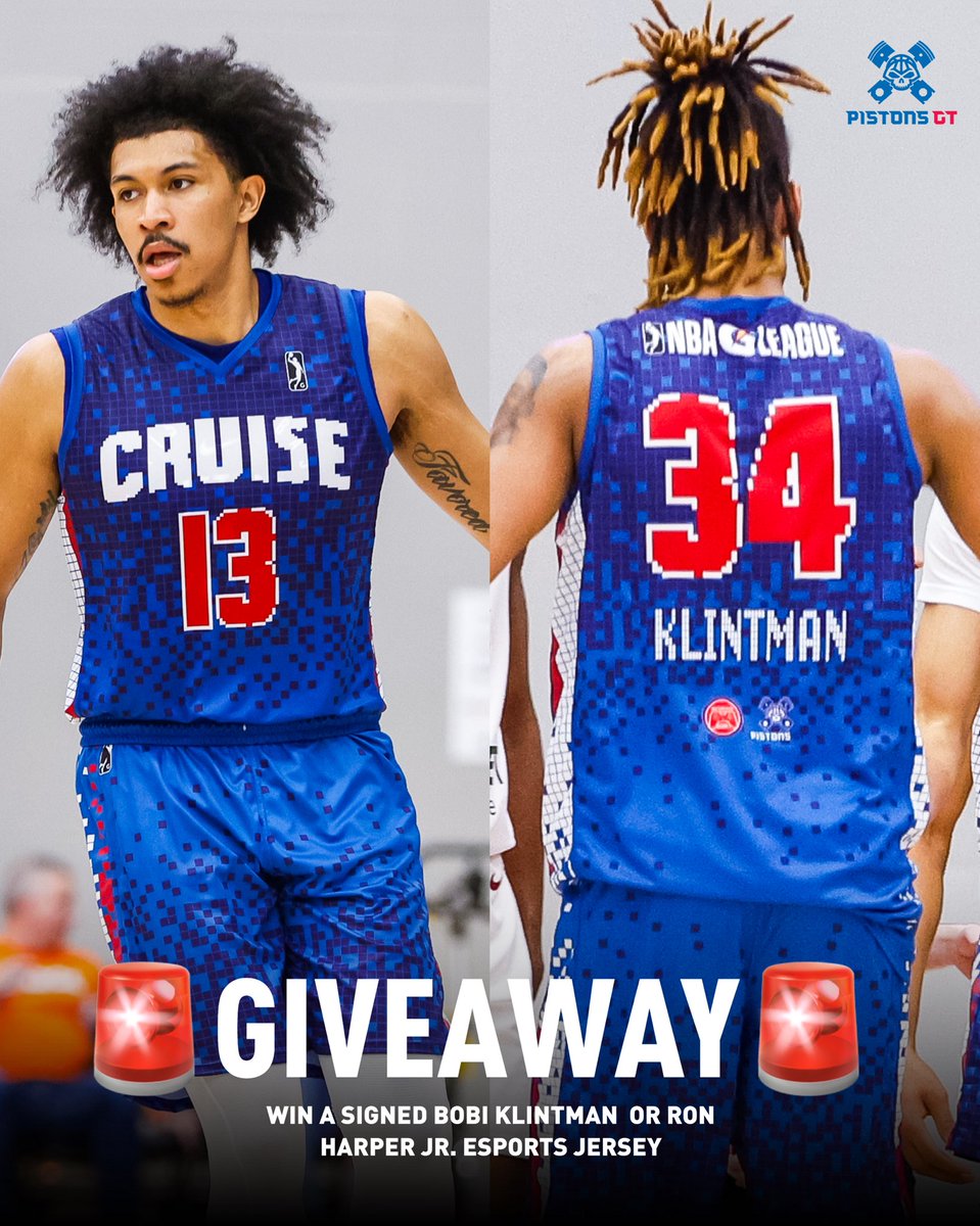 Want a chance to win a signed Bobi Klintman or Ron Harper Jr. jersey with <a href="/PistonsGT/">PistonsGT</a>?

To enter:
🔹 Must be following Cruise &amp; <a href="/PistonsGT/">PistonsGT</a> on either IG or Twitter 
🔹 Comment “whatupdoe” ⬇️

Winners announced Friday! 
🔗rules and regulations: on.nba.com/4iE76Xh