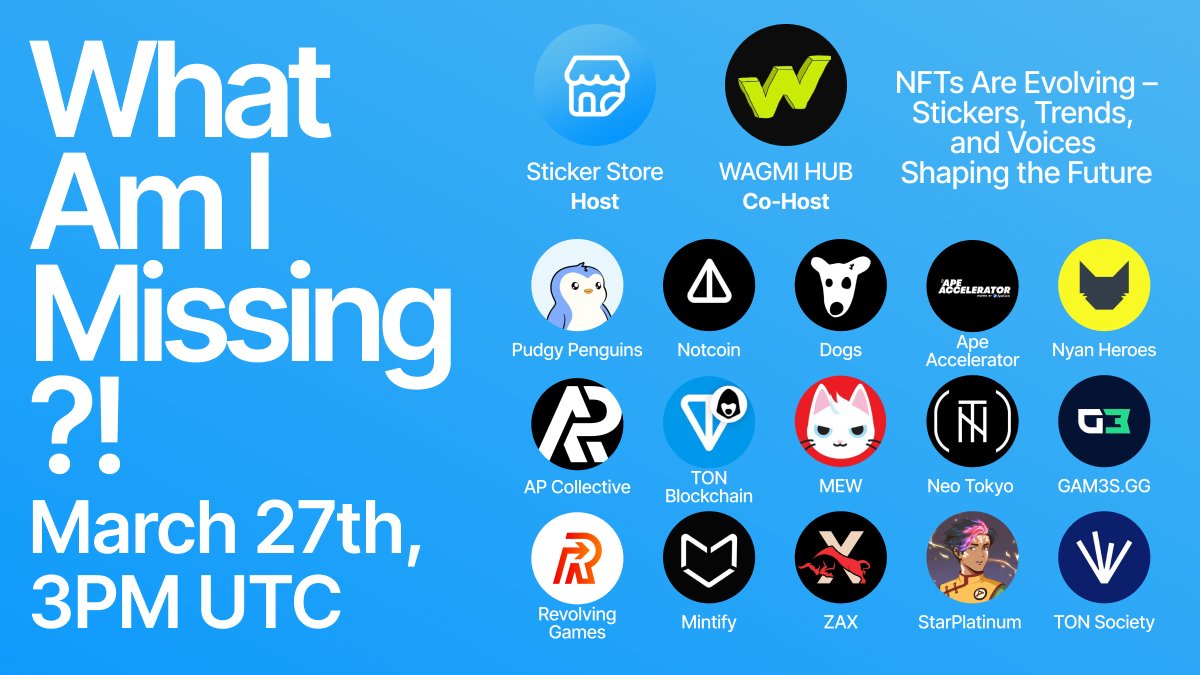 stickers_tg's tweet image. Sticker Space: NFTs are evolving

March 27 at 3pm UTC. Our first live stream

We’ll dive into the NFT shift – stickers, new trends, and culture topping it all

Some secrets will pop out. Don’t sleep on it

x.com/i/spaces/1ZkKz…