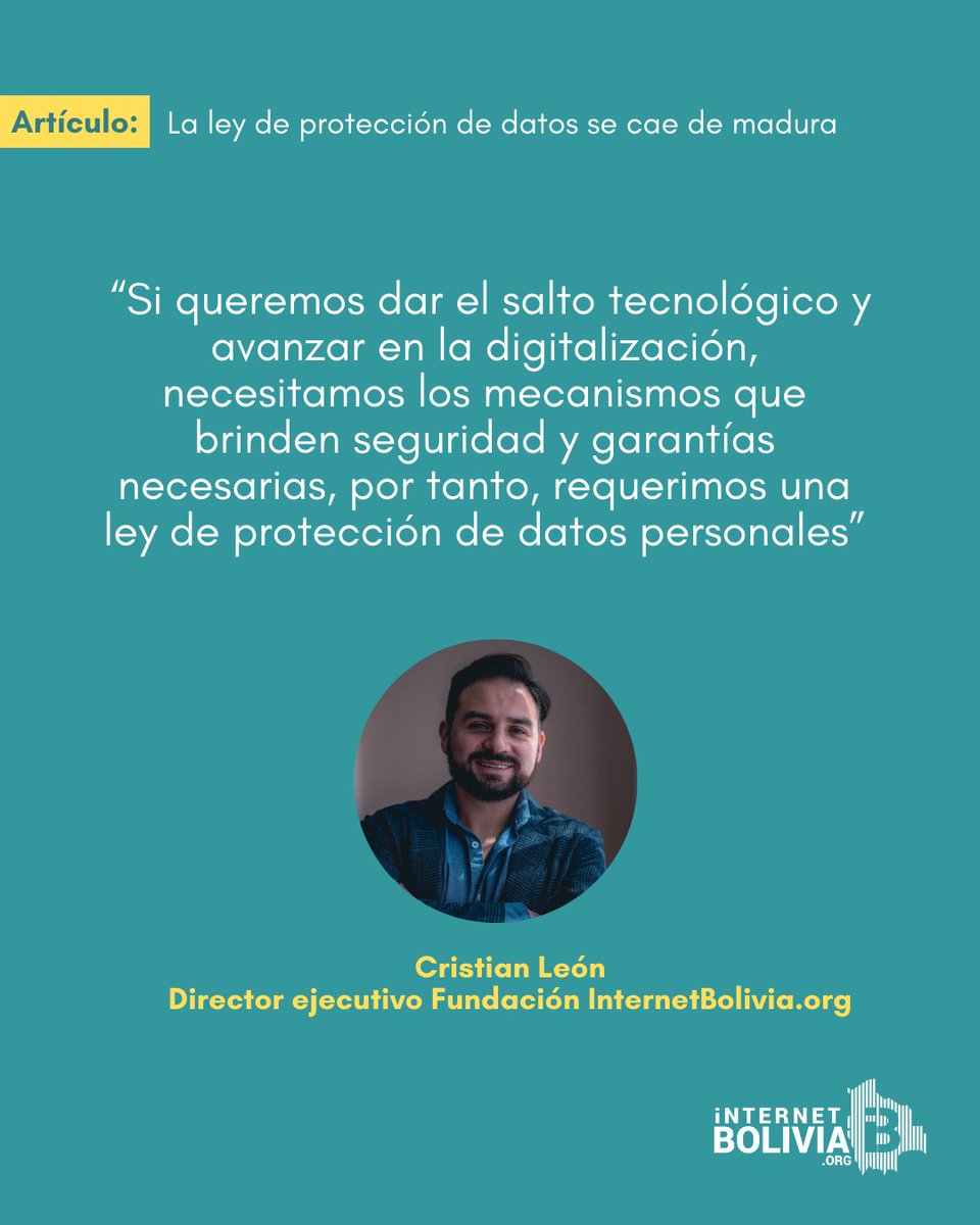 ¿Por qué cae de maduro la necesidad de una ley de protección de datos personales en Bolivia?

Te lo cuenta <a href="/crisleoncor/">Cristian Leon</a> en este artículo publicado por <a href="/GuardianaBoliv1/">Guardiana Bolivia</a>.

Te invitamos a leerlo aquí 👉 bit.ly/secaedemaduro

#Regulacion #DatosPersonales