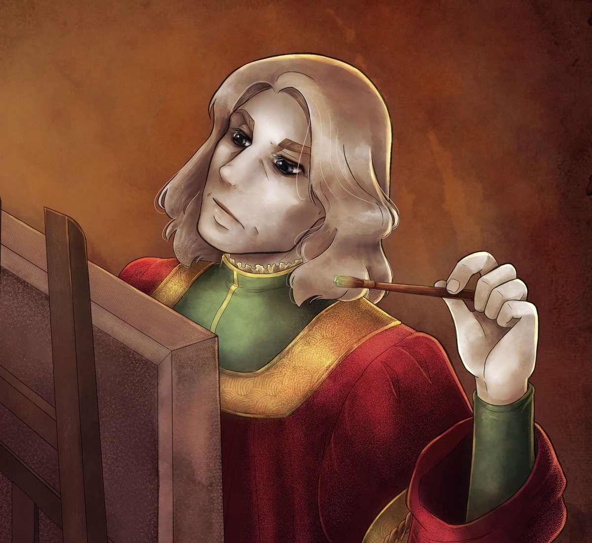 One of the many things I love about Marius is that he is an artist, a painter 🎨 
What can I say? I always feel for my fellows in the profession 😀 

#MariusDeRomanus #vampireMarius #IWTVS3 #vampirechronicles #AnneRicevampires #AMCimmortaluniverse #notaigenerated #krita