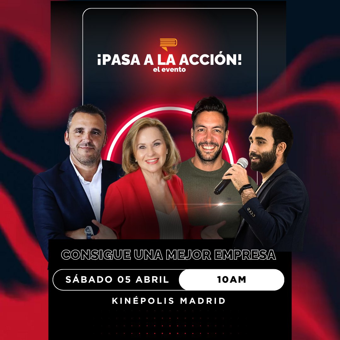 ¿Quieres comer con los ponentes de #PasaALaAccion? 🍽️ 

Con entrada VIP tienes comida privada y networking con ellos. 

Quedan pocas VIP. 

Si buscas acercarte a mentores top, esta es tu ocasión. 

5 de abril en Madrid. ¡A por tu entrada! 🎟️
librosparaemprendedores.net/evento/