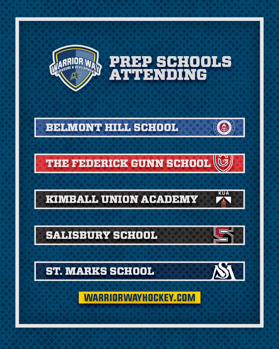 We're just under three months away from hitting the ice. Introducing the prep schools attending at this year's sessions!!!

Who catches your eye?

#WarriorWay