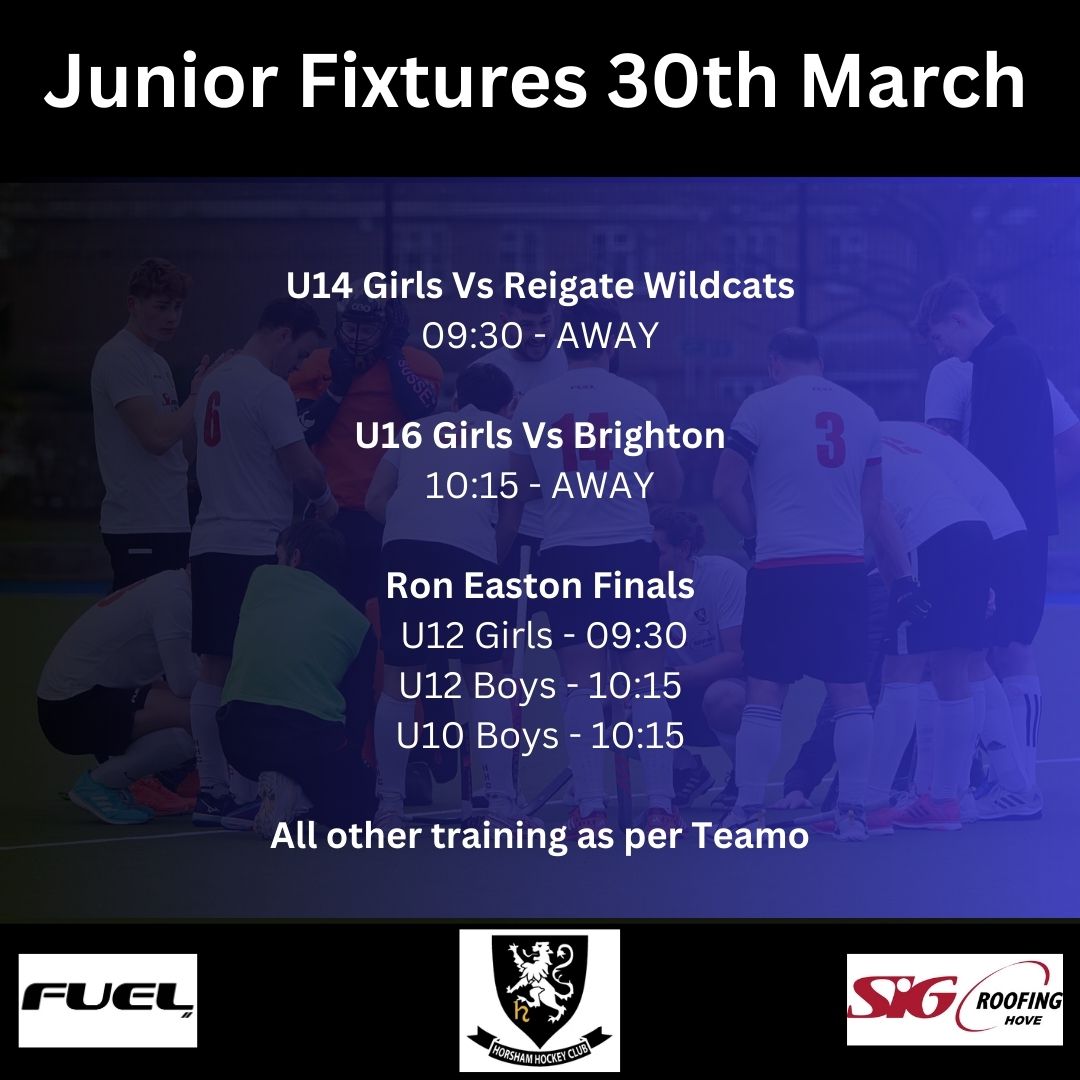 Horsham Hockey Club (@horshamhc) on Twitter photo Penultimate week for most teams this weekend. BIG games this weekend. Do come down and support if you can.
BOTH our Men's and Ladies 1XI are plating at home this weekend with tough games. All the cheering from the side line is welcomed.
#supportyourlocalclub #hockeyforthewin Penultimate week for most teams this weekend. BIG games this weekend. Do come down and support if you can.
BOTH our Men's and Ladies 1XI are plating at home this weekend with tough games. All the cheering from the side line is welcomed.
#supportyourlocalclub #hockeyforthewin