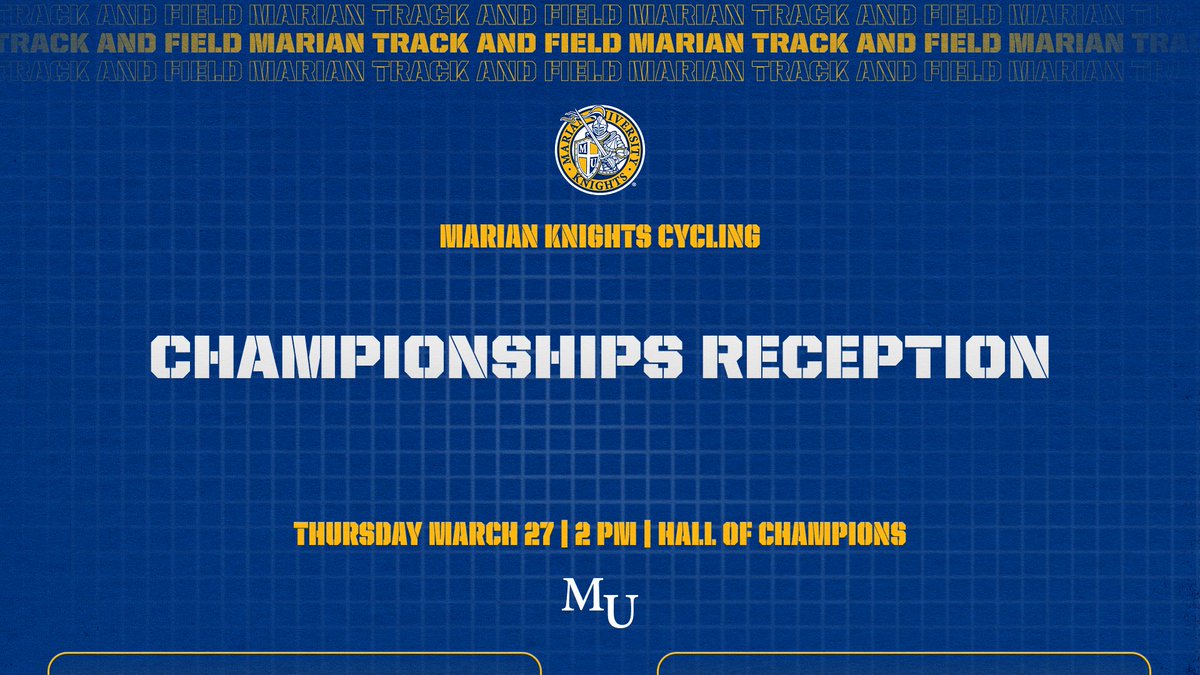 Come hang with the champs! 🥳🥳

On Wednesday March 26, <a href="/MarianU_Bowling/">Marian University Bowling</a> will be recognized for their recent NAIA Championship, while on Thursday March 27, <a href="/MarianCycling/">MARIAN CYCLING</a> will be honored following their recent BMX Championship!

Join us in the Hall of Champions at 2 PM both days!