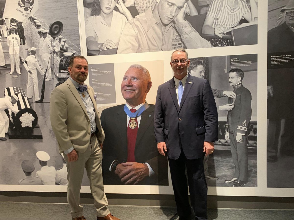 AWPartnership's tweet photo. Jim Lorraine, joined by board members Clint, Sal, and Jay, had the honor of attending the ribbon cutting for the Medal of Honor Museum in Arlington, Texas. This museum holds the stories of the thousands of MOH recipients, including AWP co-founder, the late Leo K. Thorsness. https://t.co/gXTu8RX7Sx