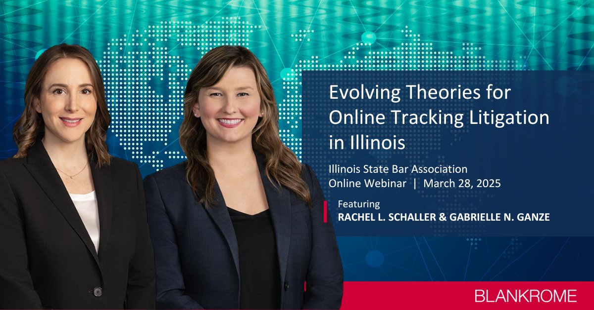BlankRomeLLP's tweet image. Next week, 3/28: #Privacyviolations can easily occur when websites use #trackingtechnology. Rachel Schaller & Gabrielle Ganze will join @ISBAlawyer’s webinar to discuss how federal & state law theories are shaping #onlinetracking litigation in #Illinois: bit.ly/4iMBFtU