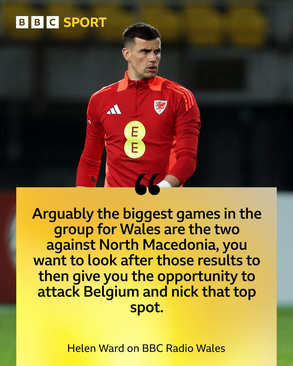 A big night ahead for Wales, says Helen Ward ⚽️

North Macedonia 🆚 Wales  

Catch all the action on BBC One Wales, iPlayer, BBC Sport website or listen live on BBC Radio Wales, BBC Radio Cymru, BBC Radio 5 Sports Extra 📺📻

#BBCSport #BBCFootball