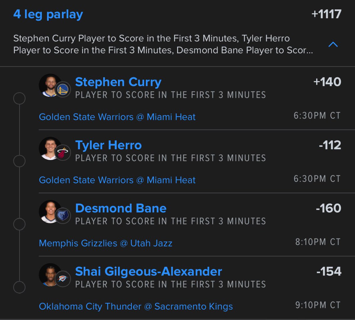 PrimeParlaysss's tweet photo. 🚨 Player To Score In The First 3 Minutes 🚨
$25 to a lucky follower once this cashes 🎉
Like this post for a chance to win! ✅ #NBA #First3 #SportsBetting #GamblingX https://t.co/HLxnxCa9vd