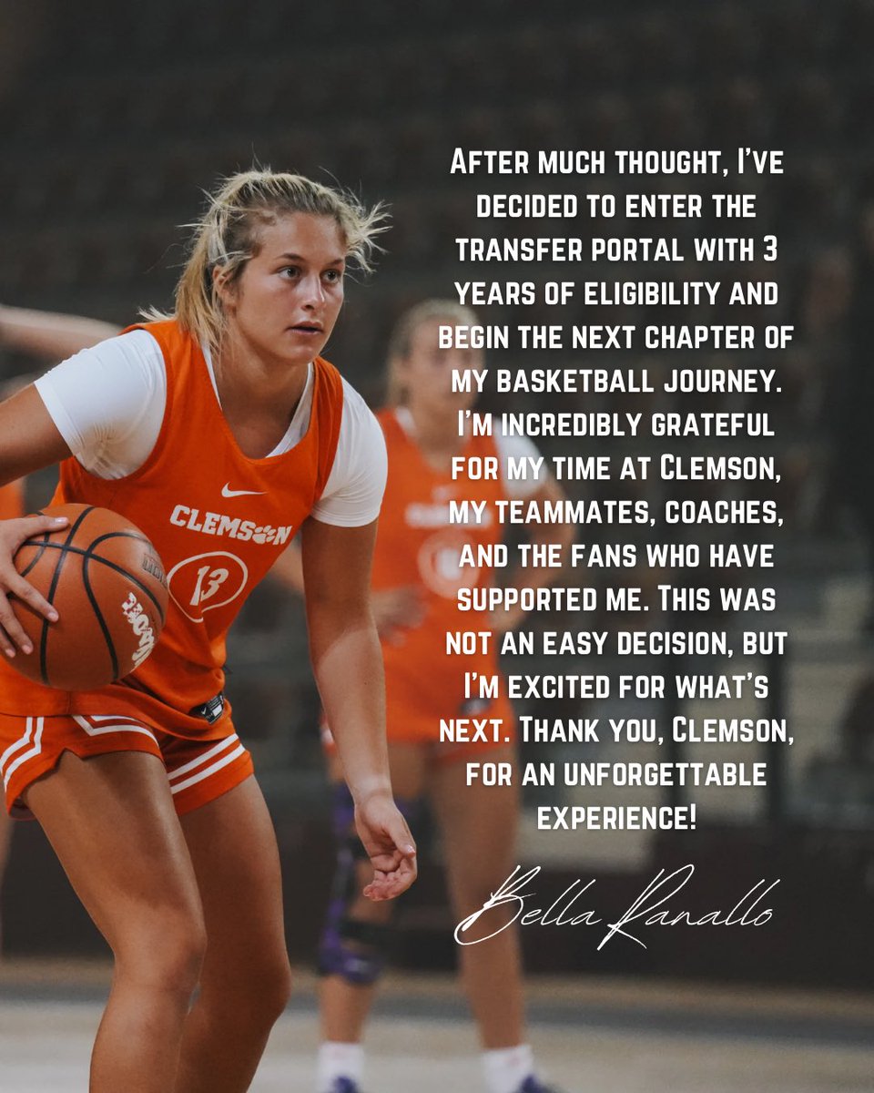 With three years left of eligibility, I will be entering the transfer portal. Please contact me at 224-628-0421 or isabellaranallo@gmail.com