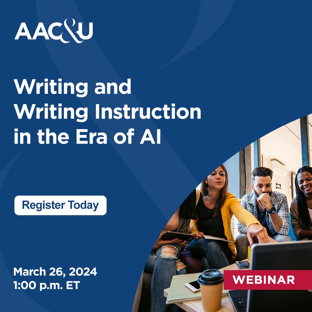"AI Week” continues tomorrow with a webinar that will explore how #AI is transforming writing instruction and assessment. Learn how to help students develop essential communication skills for academic, professional, and digital contexts.  ow.ly/IcOs50VjUSW #GenAI #HigherEd