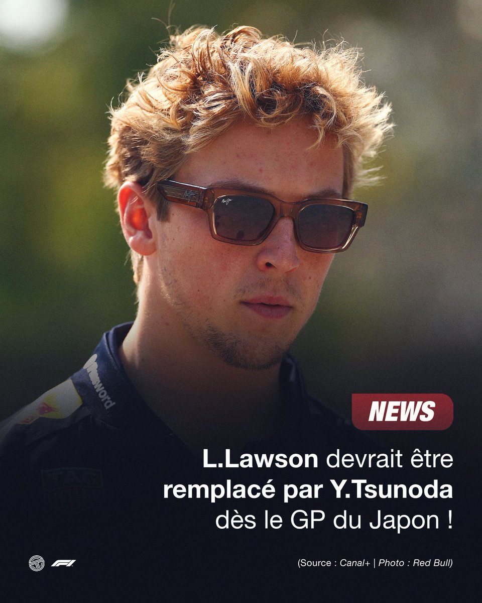 🚨 YUKI TSUNODA DEVRAIT REMPLACER LIAM LAWSON CHEZ RED BULL DÈS LE GRAND PRIX DU JAPON ! 💣🔄

(🗞️ <a href="/CanalplusF1/">CANAL+ F1®</a> / #F1 / #JapaneseGP)