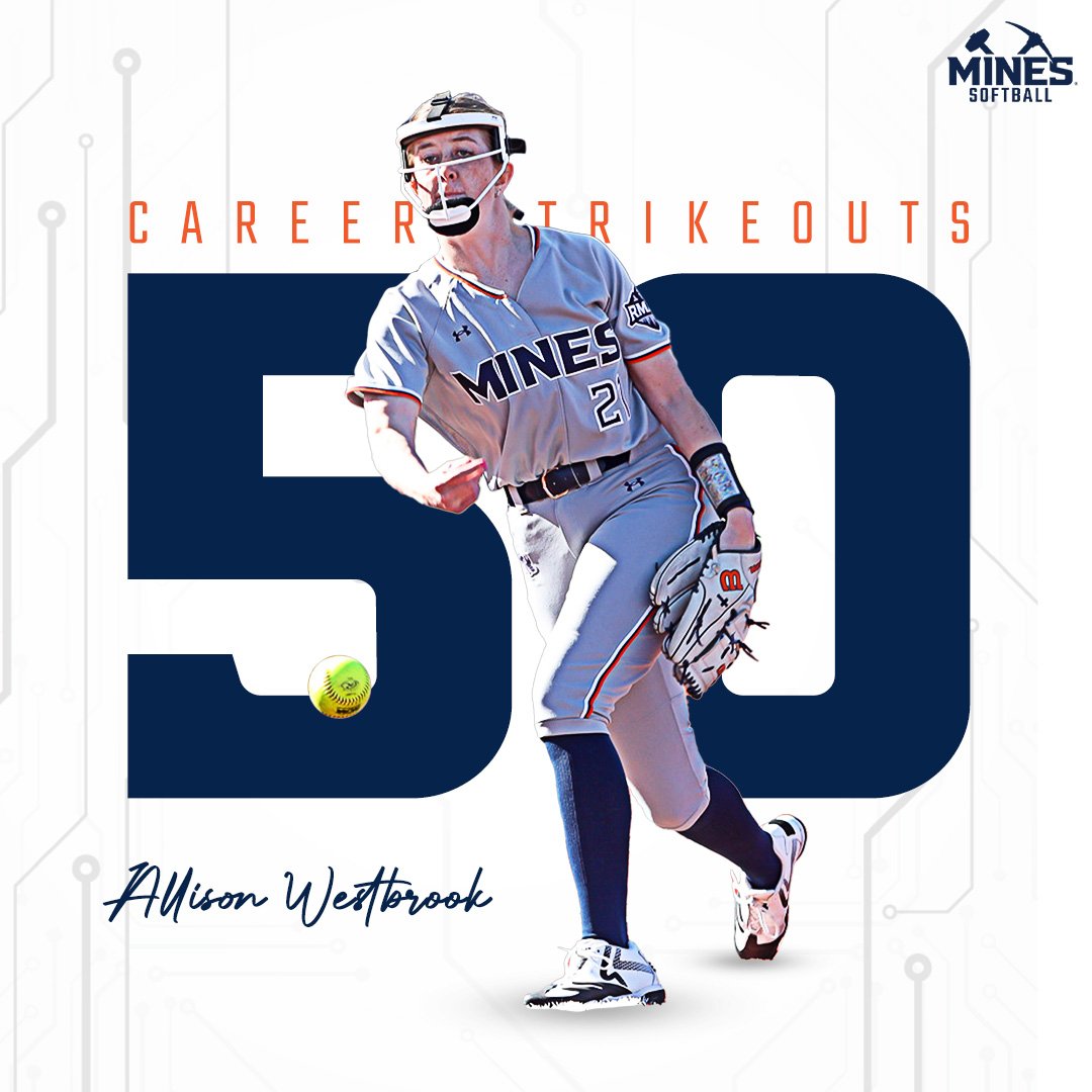 Join us in congratulating Allison Westbrook as over the weekend she recorded her 5️⃣0️⃣th career strikeout at Mines!

#HelluvaEngineer