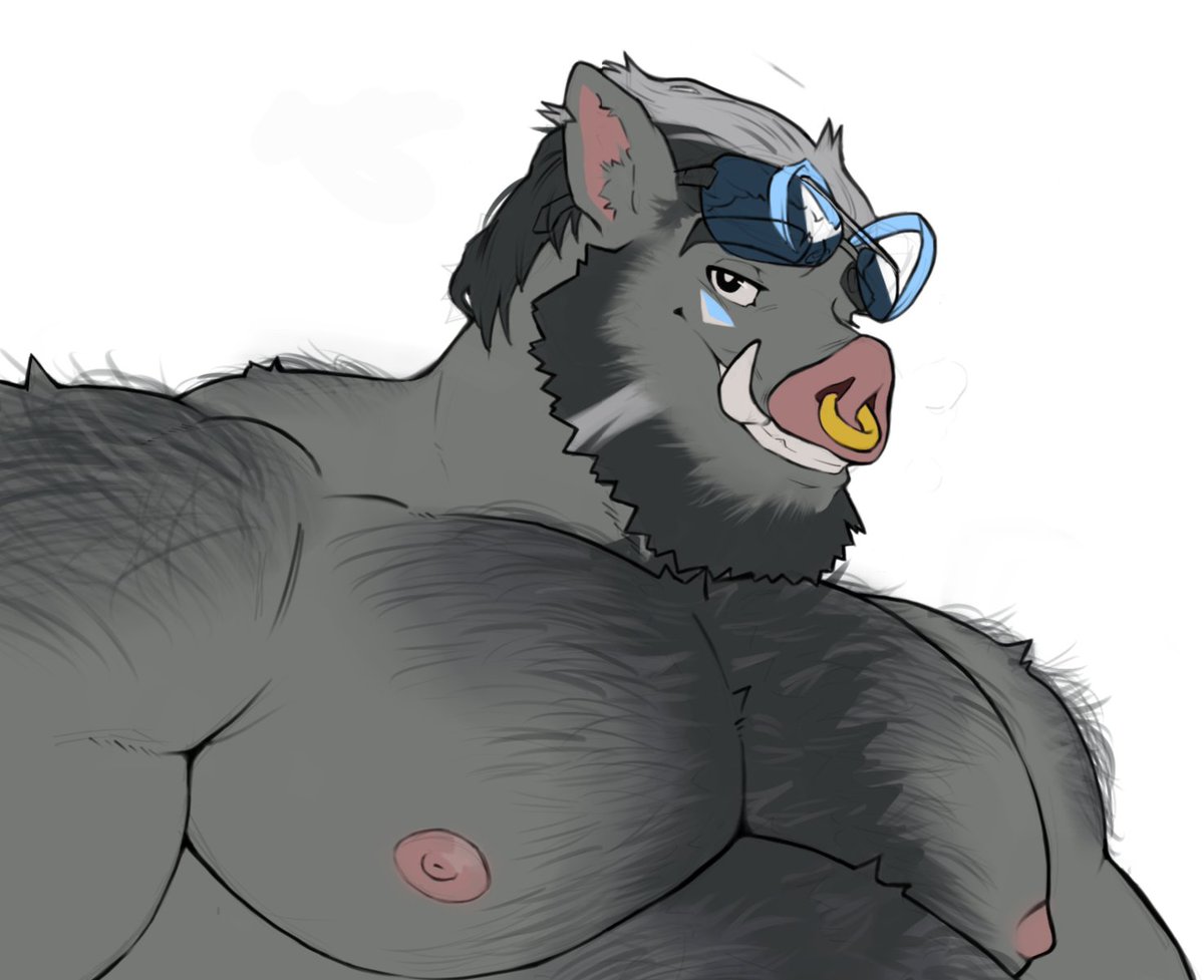 Flat color com wip :3 (handsome boar)