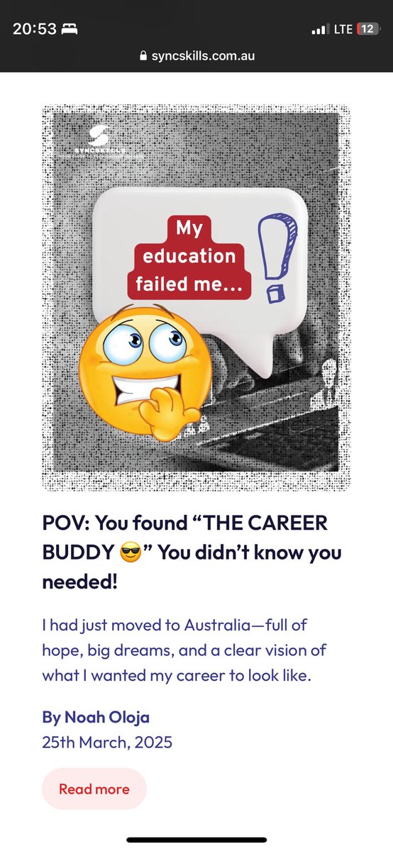 syncskillsau's tweet photo. POV: You found “YOUR CAREER BUDDY”

“We had just successfully cracked the Australian job market code.”

And I thought:
"Finally! We’ve figured it out!"
But then I asked myself:
"Wait… my wife is brilliant. What if she just got lucky?"

 Cont…https://t.co/1qJ4tPShLR https://t.co/ujPqvkwThl