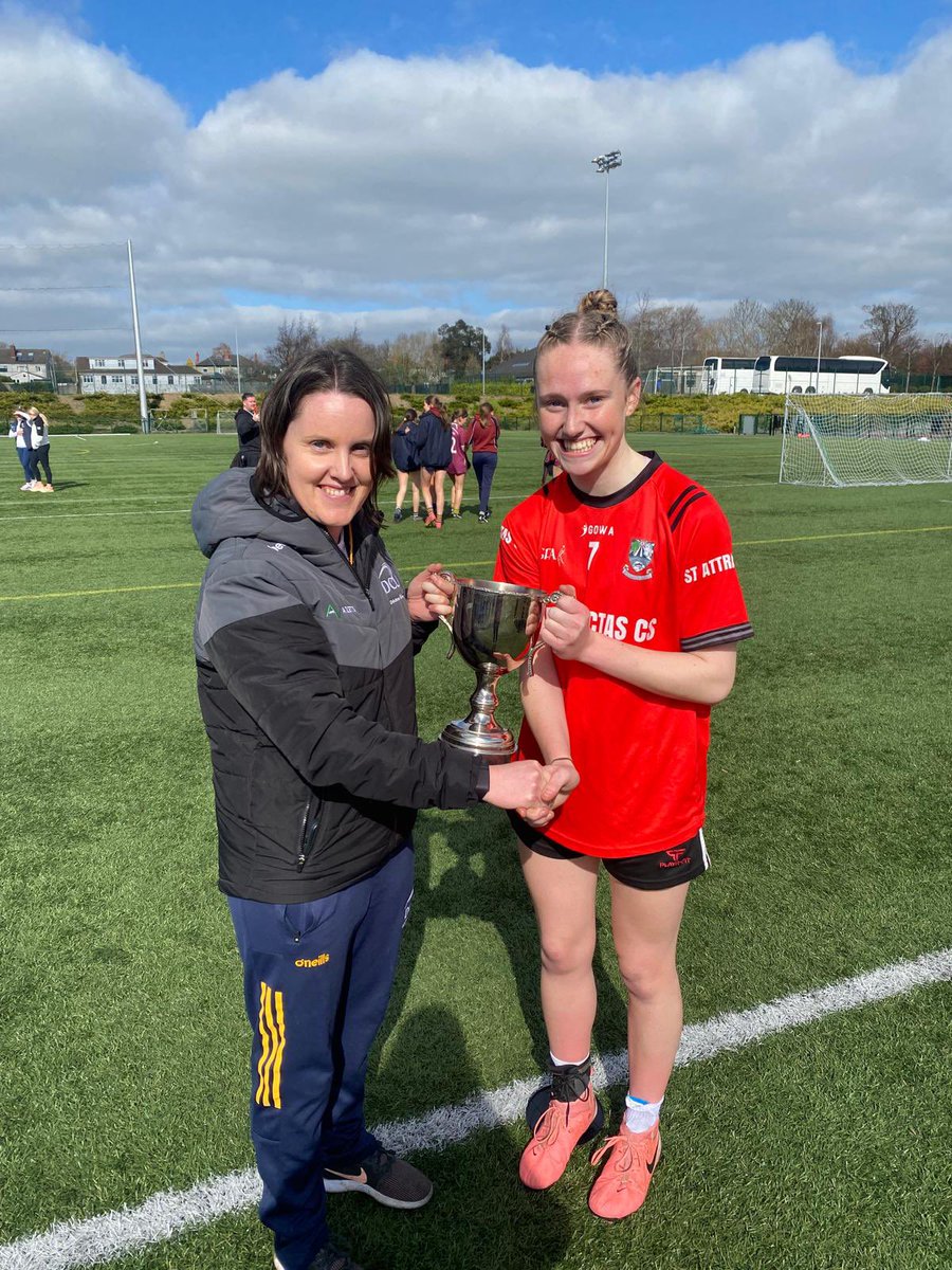 DCUDocEirGAA's tweet photo. Well done to our post primary schools blitz winners @StAttractasCS who beat @moatecs in the final today in @DCU Sports Grounds. Captained by Lucy Henry from @currygaaclub 
Also well done to shield winners @CastleknockCC https://t.co/BLDm027XlP