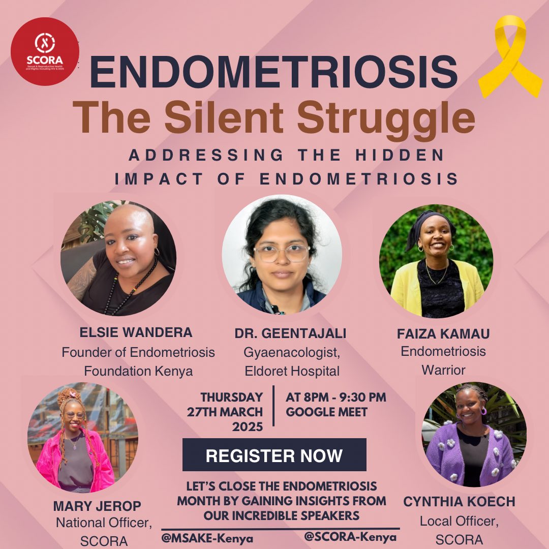 *THE SILENT STRUGGLE
MEETING LINK: meet.google.com/swk-canr-nau

📅 Date: Thursday, 27 March 2025
⏰ Time: 8:00 - 9:30 PM
📍 Platform: Google Meet
🎙️ Featuring Esteemed Speakers

Let’s start the conversation and raise awareness together as we close the Endometriosis Month of March🌿💬