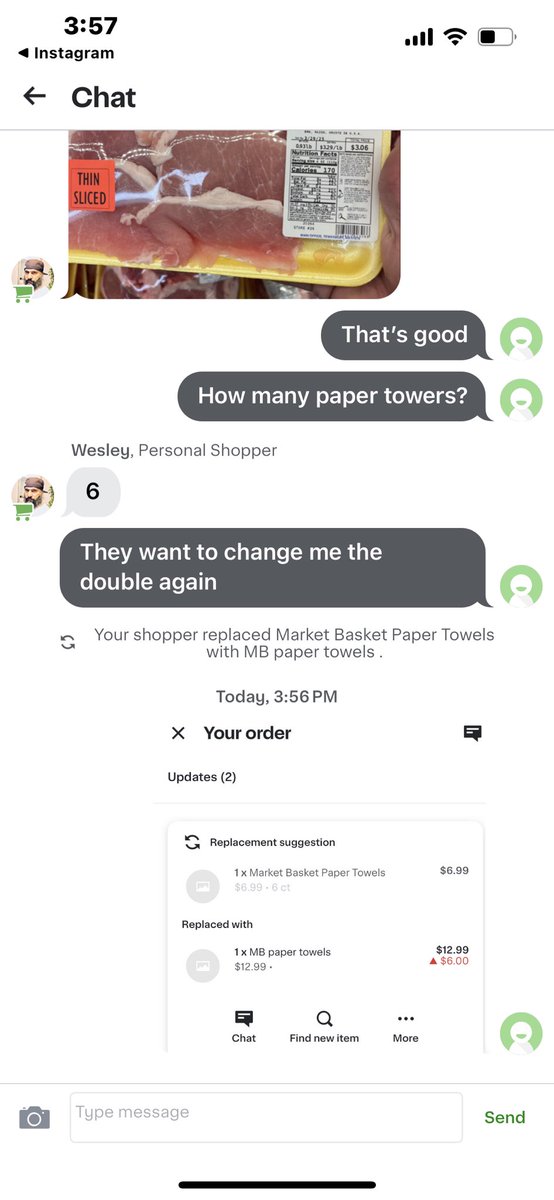 RobertaAranha1's tweet photo. @Instacart You are robbing consumers. Doubling the price of the same product when the shoppers add to the cart, and asking us to approve the price increase, but the price in the store was cheaper than what you charged originally. https://t.co/V4SXXWvtlI