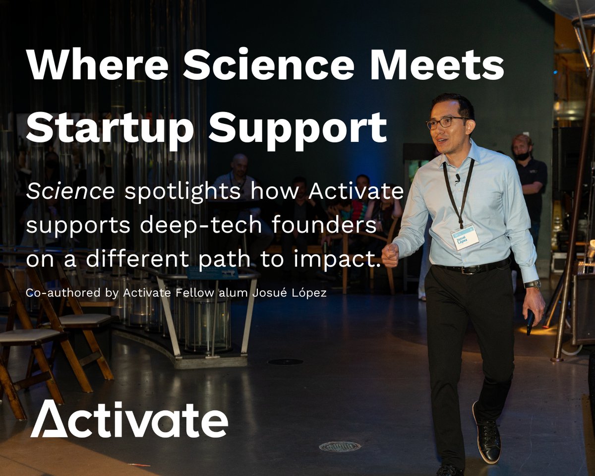 Activate bridges academia and the market to bring hard tech to real-world impact, exemplified by Fellow alum Josué J. L.—now a scientific leader—who co-authored a Science article on how programs like Activate empower PhDs to lead beyond the lab.
science.org/doi/10.1126/sc…