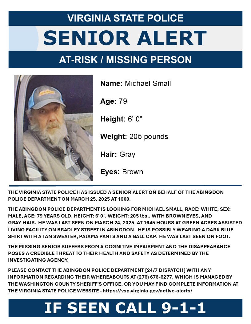****SENIOR ALERT****

<a href="/AbingdonVAPD/">Abingdon PD</a>