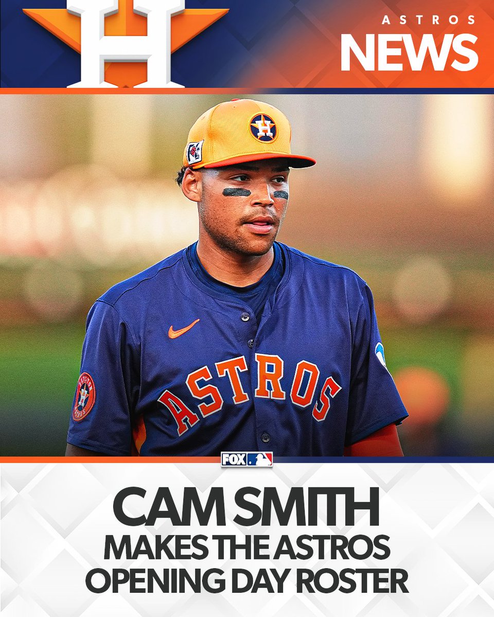 FOX Sports: MLB (@mlbonfox) on Twitter photo Cam Smith has made the Astros Opening Day roster, per <a href="/Chandler_Rome/">Chandler Rome</a>
Smith, 22-years old, was drafted 14th overall by the Cubs in last year’s draft and was traded to the Astros for Kyle Tucker during the offseason. Cam Smith has made the Astros Opening Day roster, per <a href="/Chandler_Rome/">Chandler Rome</a>
Smith, 22-years old, was drafted 14th overall by the Cubs in last year’s draft and was traded to the Astros for Kyle Tucker during the offseason.