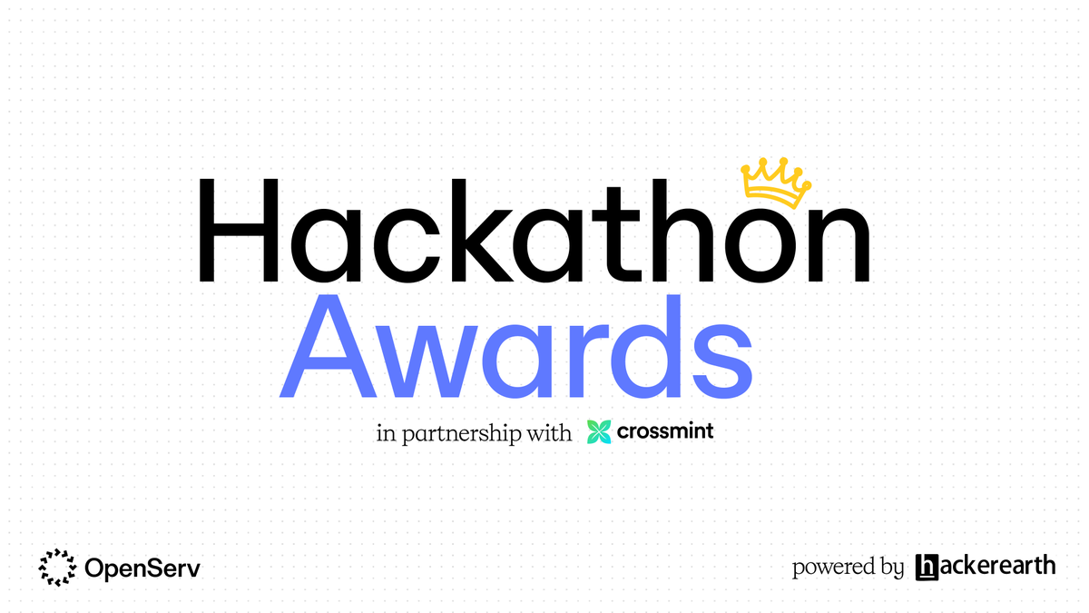 openservai's tweet image. 🔮 It's time to announce the full list of winners of our hackathon powered by @HackerEarth in partnership with @crossmint

A big thanks to everyone who took part, we were blown away by what you achieved in just a weekend of coding on $SERV and we can't wait to have you back for…