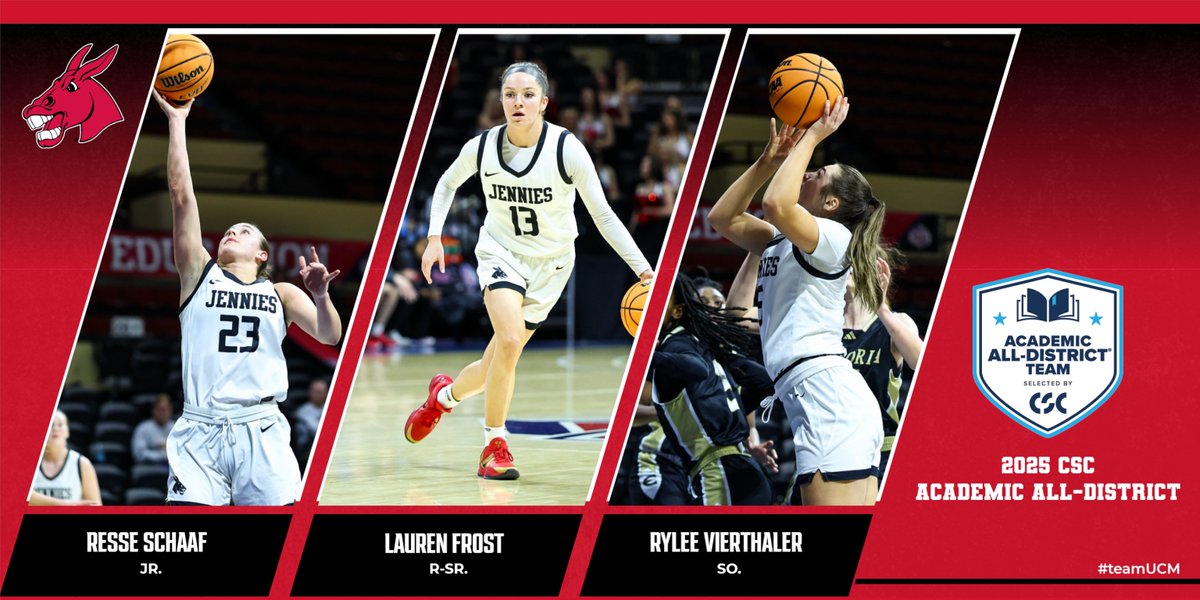 Jennies Basketball (@ucmwbb) on Twitter photo Getting it done on the court and in the classroom!
Congratulations to Reese Schaaf, Lauren Frost and Rylee Vierthaler on earning <a href="/CollSportsComm/">College Sports Communicators</a> Academic All-District honors!
π | bit.ly/4c9Xkty
#teamUCM Getting it done on the court and in the classroom!
Congratulations to Reese Schaaf, Lauren Frost and Rylee Vierthaler on earning <a href="/CollSportsComm/">College Sports Communicators</a> Academic All-District honors!
π | bit.ly/4c9Xkty
#teamUCM