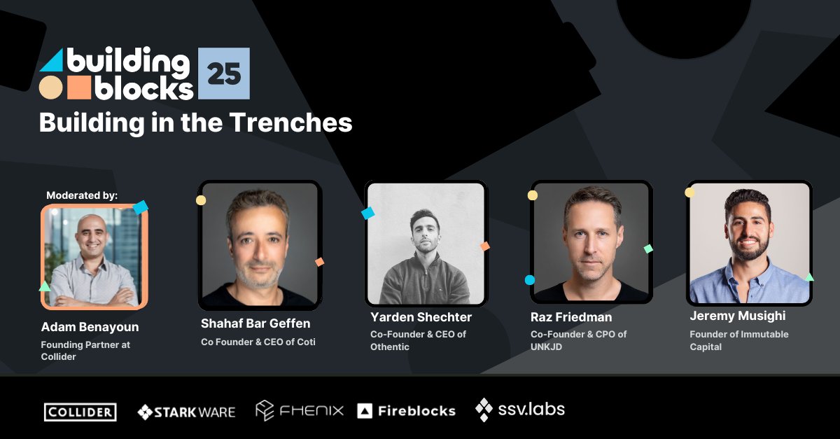 Building in the Trenches – No fluff, just real talk from founders who've been through the wars:

<a href="/adambn/">Adam Benayoun 💊</a> | <a href="/ColliderVC/">Collider Ventures</a> 
<a href="/shahafbg/">Shahaf Bar-Geffen</a>  | <a href="/COTInetwork/">COTI Foundation</a> 
<a href="/0xYarden/">Yarden 🛸</a> | <a href="/0xOthentic/">Othentic</a> 
Raz Friedman | <a href="/UNKJDgames/">LINEUP</a> 
<a href="/immutbl/">Jeremy Musighi</a> | <a href="/Immutable_Cap/">Immutable Capital</a> 

Last chance to make it—Late Bloomers tickets are
