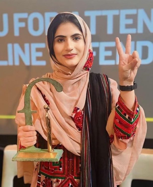 sadaf_baloch1's tweet photo. Mahrang Baloch and Sammi Baloch, both globally recognized for their peace efforts, one a 2025 Nobel Peace Prize nominee, the other a @FrontLineHRD Award laureate, have been declared terrorists and jailed under fabricated charges by the state of Pakistan.

They have fearlessly resisted state oppression and exposed decades of crimes against humanity in Balochistan. But in Pakistan, those who fight for justice are called criminals, while those who commit crimes walk free.

#ReleaseMahrangBaloch 
#ReleaseSammiDeenBaloch 
#StopBalochGenocide 
#Balochistan