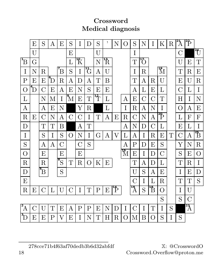 CrosswordO's tweet photo. Can you solve this? 7-letter word for a blood test used in diagnostics. 🩸 #MedTrivia #PuzzleTime #MedTrivia #PuzzleTime #Diagnosis #Healthcare #278cce71b4f63af70dedb3b6d32abfdf #18 https://t.co/yGbGLqI2SH