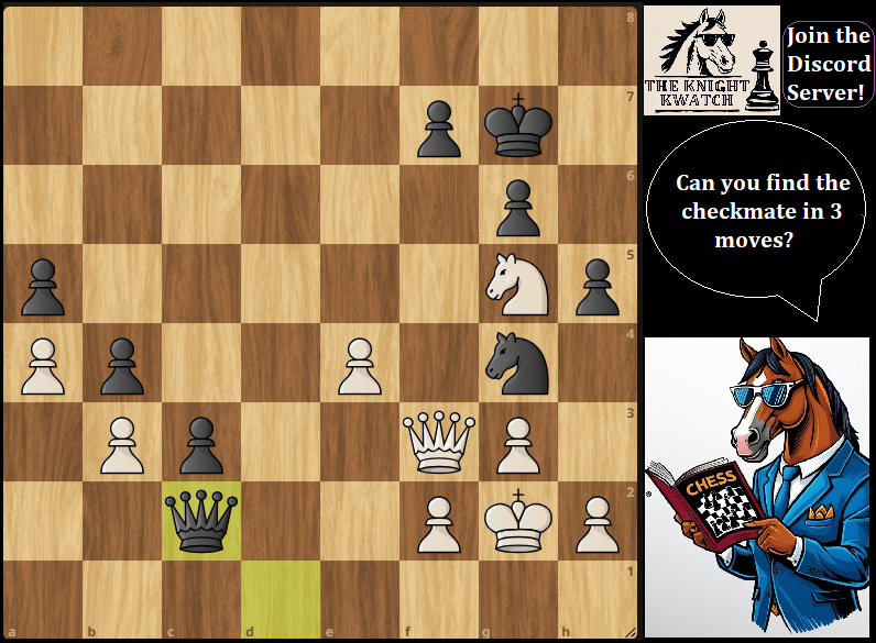 TheKnightKwatch's tweet photo. Mate in 3 3⃣🔥! White to play, can you spot it? #chess #chessmasters #chessnews #chesstactics #tactics #chessable #chessbase @GothamChess @GMHikaru #puzzles #chesspuzles @GmNaroditsky #Science #math #physics https://t.co/3SGgAuyTtz