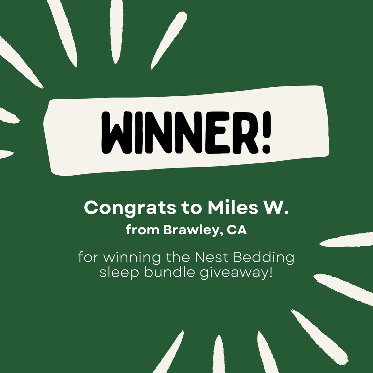 GoodBed (@goodbed) on Twitter photo Congrats to MIles W. from Brawley, CA for winning a FREE bedding bundle from <a href="/nestbedding/">Nest Bedding</a> and GoodBed!
Keep an eye out for our next #Giveaway coming soon! Congrats to MIles W. from Brawley, CA for winning a FREE bedding bundle from <a href="/nestbedding/">Nest Bedding</a> and GoodBed!
Keep an eye out for our next #Giveaway coming soon!