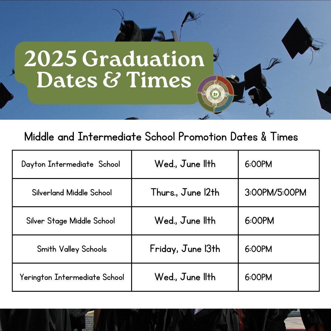 LCSD 2025 High School Graduation &amp; Middle School Promotion schedule! 

lyoncsd.org/resources/2025…