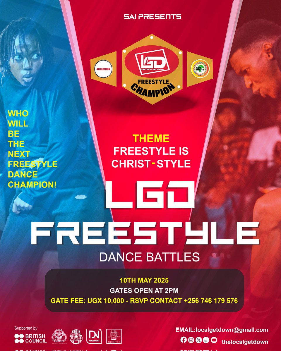 TheLocalGetDown's tweet photo. THE BATTLES ARE HERE 

LGD Freestyle Dance Battles – May 10, 2025! 🔥

"Freestyle is Christ-Style" – True freedom is found in Christ!

Tickets available – Grab yours now and be part of the movement! 

#LGDBattles #FreestyleIsChristStyle #eastafricaarts https://t.co/6lQBxvDBBz