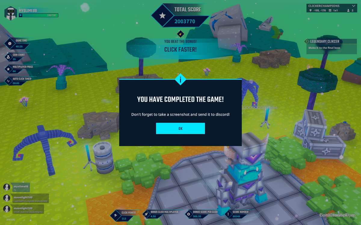 blessedoned's tweet photo. I'm participating in the builders challenge with oneSk1pper and clicking in Clicker Champions. My finger hurts already but I scored so many points in so much time.  @NoPlanBOfficial @TSBCreators #TSBBuildersChallenge #BuilderChallenge3 #TheSandbox #SandFam https://t.co/lhXdoiSp6T
