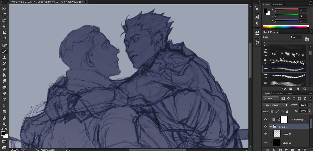 this one (from a retweet) died a heroic death with an old PC, but I'll try again with a new pic! /and I'll finish a new one, honestly/