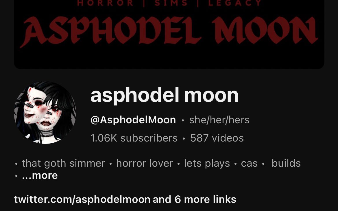 asphodelmoon's tweet photo. Welcome new followers! 🖤
I am Asphodel and I am a sims content creator. Currently on the grind for YouTube partner which is my 2025 goal!
🔗👉🏻 https://t.co/lxxR4LyXP7
#TheSims4 #smallyoutuber #horrortwt #showmeyoursims #showmeyourbuilds #notsoberry #asphodoccultlegacy https://t.co/CTGQ9t1TvF